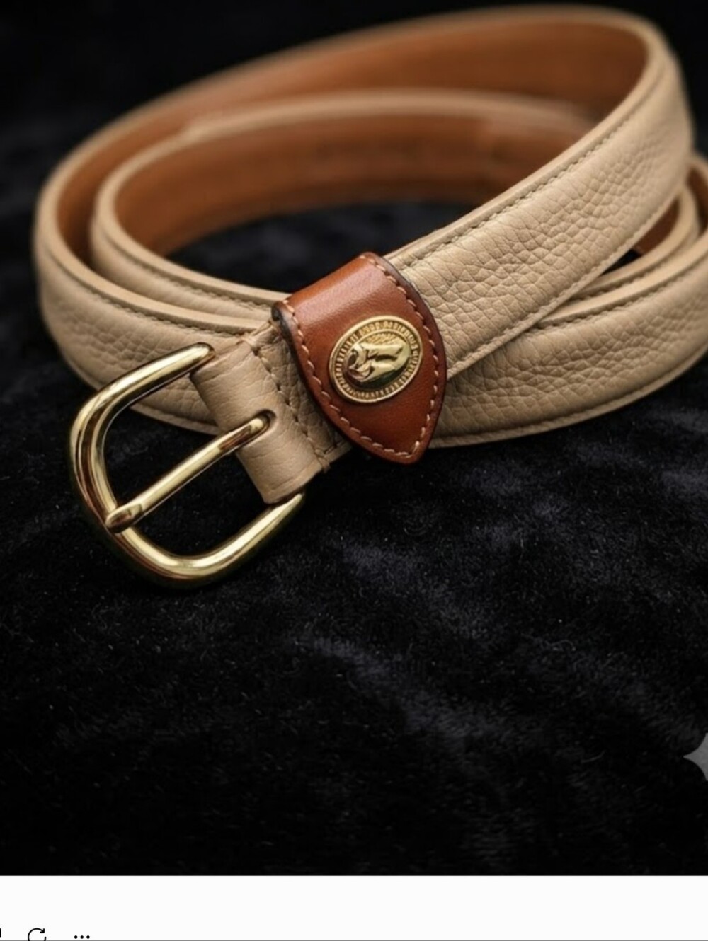 Vintage Dooney & Bourke All-Weather Leather Belt - Wheat, Size Medium (30-32) - Picture 3 of 7